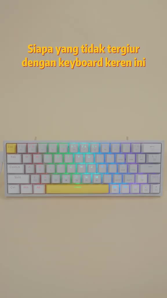 GAMEN Titan 5 All Series Keyboard Gaming Computer  Mechanical 60% Layout Pluggable RGB Light Original  Kabel - Garansi 1 Tahun