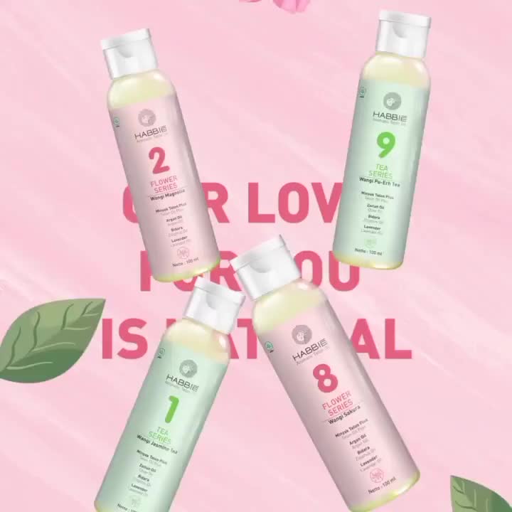Paket 4 Botol Minyak Telon Habbie Bebas Pilih Varian Flower dan Tea Bayi Baru lahir Balita