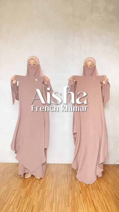 Maslaha Niqab l Aisha French Khimar Free Cadar l French Khimar Instan Crinkle Airflow Syar'i Jilbab Wanita Syari Muslim Kerudung