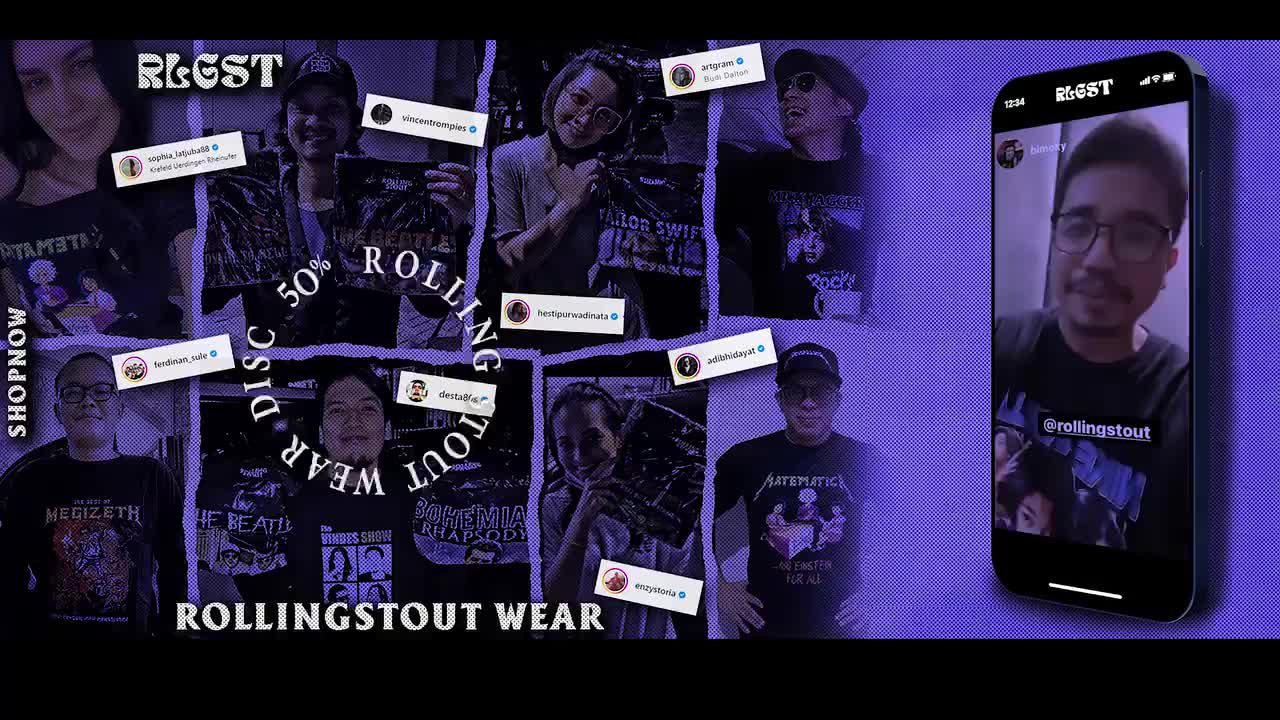 Rollingstout T-shirt - Kaos Band Arctic Monkey Black Tees Pria Distro