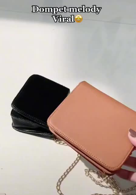 Delissa Collection - Dompet Wanita Terbaru 2023 Melody / Dompet Selempang Wanita Hitam Kartu Kulit