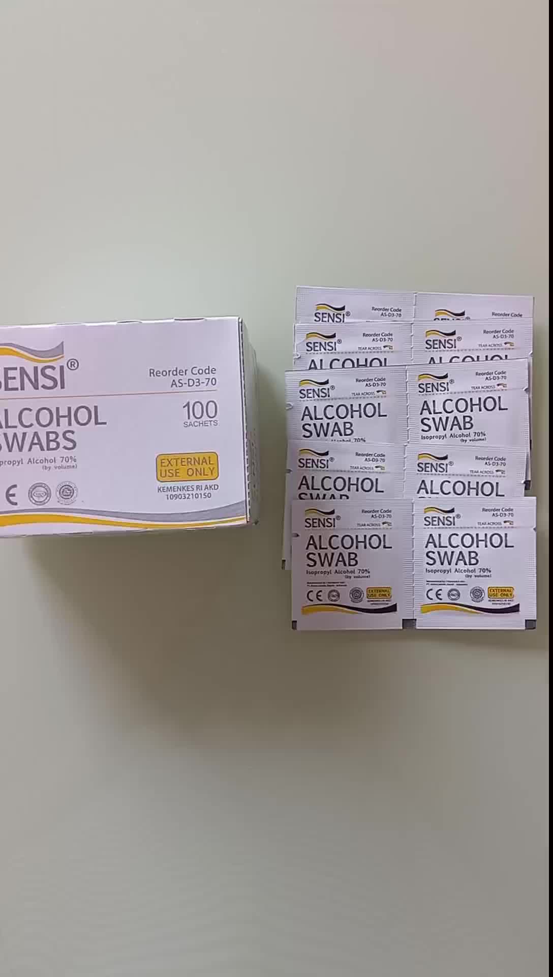 Alkohol Swab Sensi Antiseptik Alcohol Pads Sensi Antiseptik Alkohol Swab Tisu Alcohol Swab