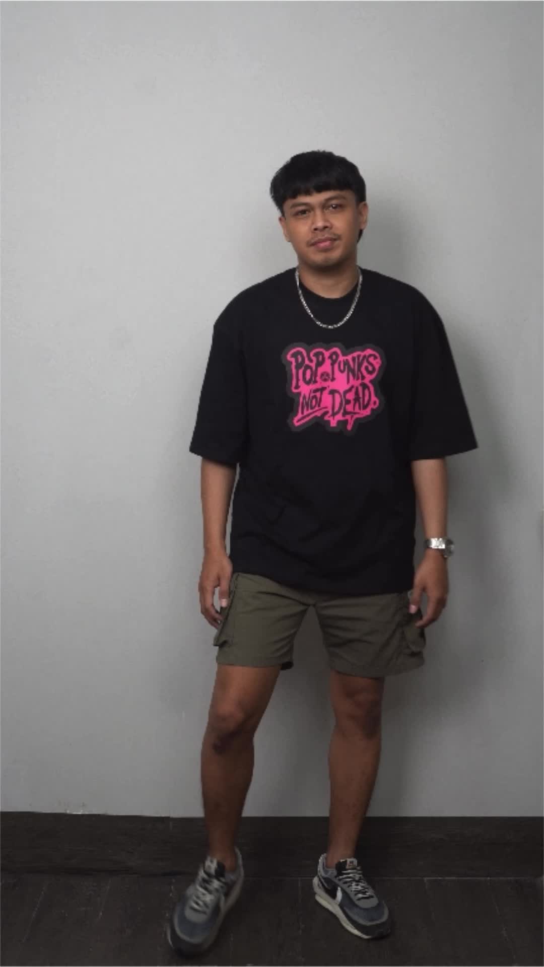 Artisan T-Shirt Poppunk ND Kaos Oversize Hitam Katun Combed Cowok Kain Lokal Sablon Pria