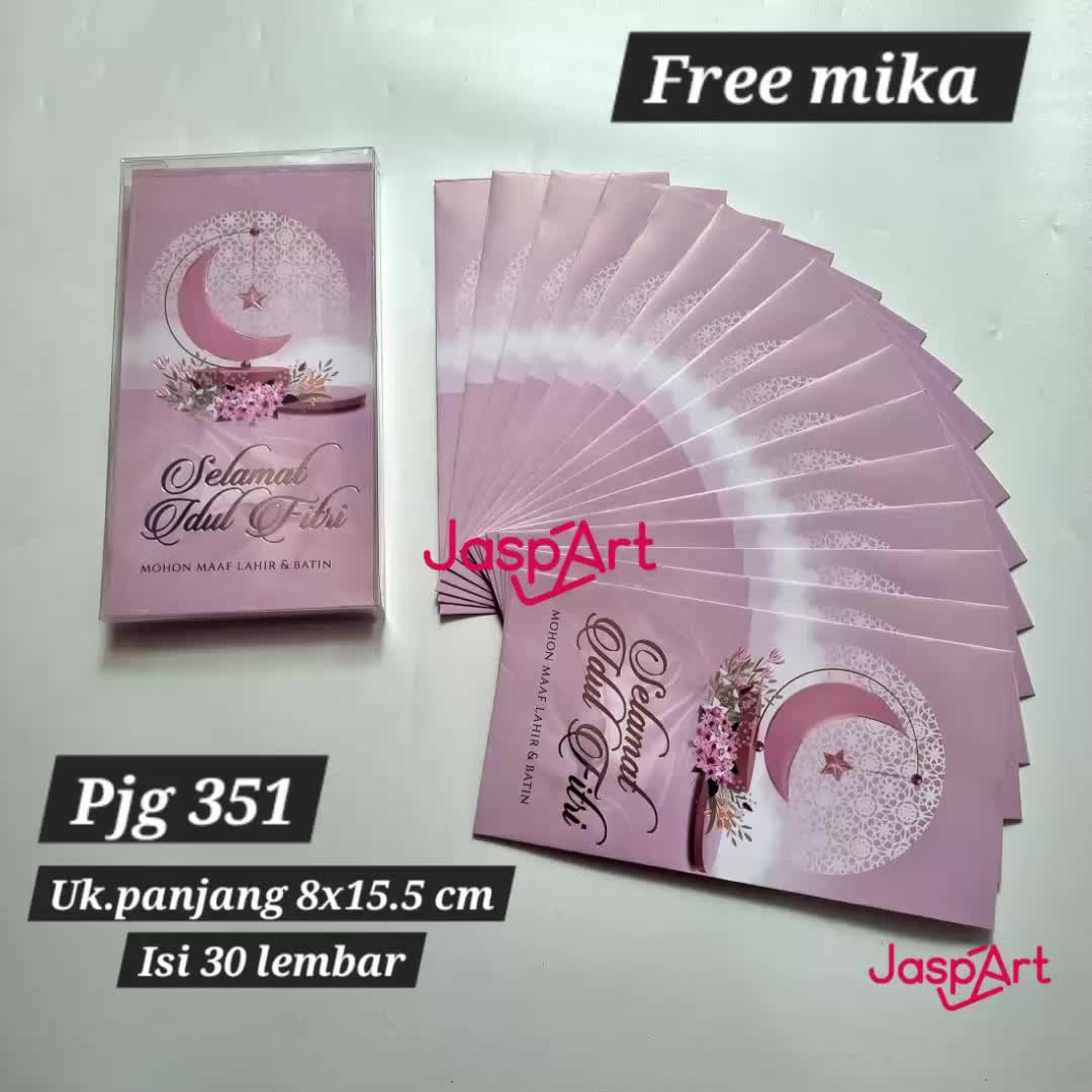 [ISI 30-50 LEMBAR] AMPLOP PANJANG BESAR / ANGPAO LEBARAN HARI RAYA IDUL FITRI FREE KEMASAN MIKA