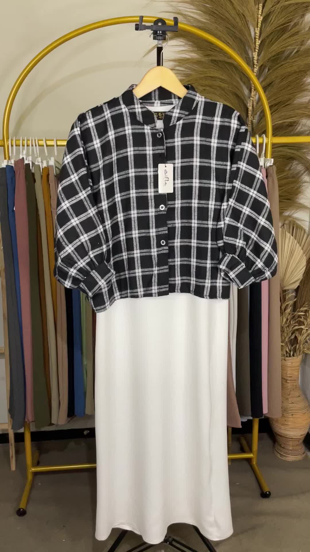 KEMEJA BATWING FLANEL LENGAN BALON ENIFTA