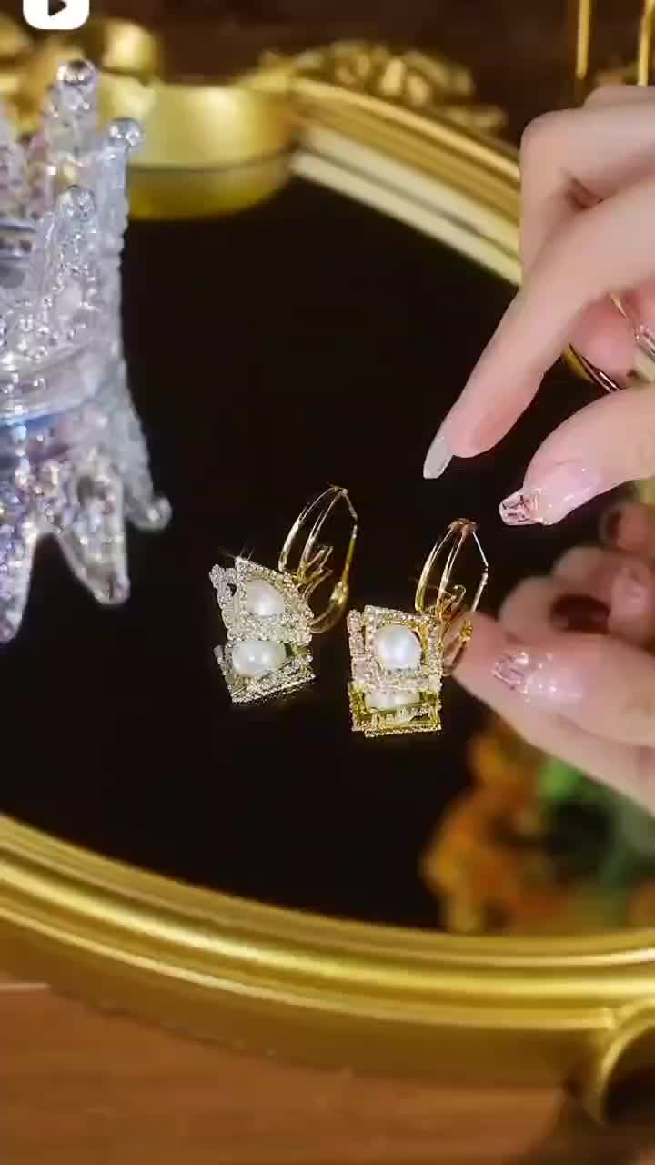 anting gantung korea Perempuan Gold