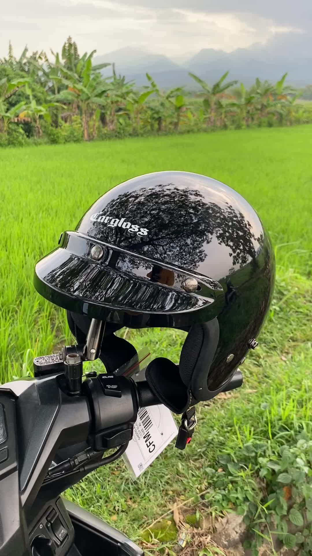 Pet Helm Buat Bogo JPN , Cargloss , Pet pendek Helm Retro Pet Topi Helm bogo motorcycle