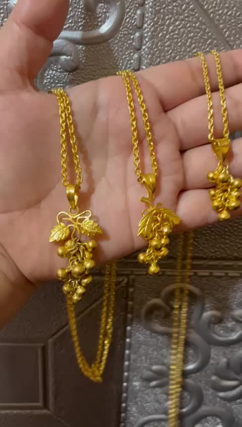 Kalung Anggur Super Mewah dan cantik aksesoris emas Kuning Pengait Perhiasan Titanium