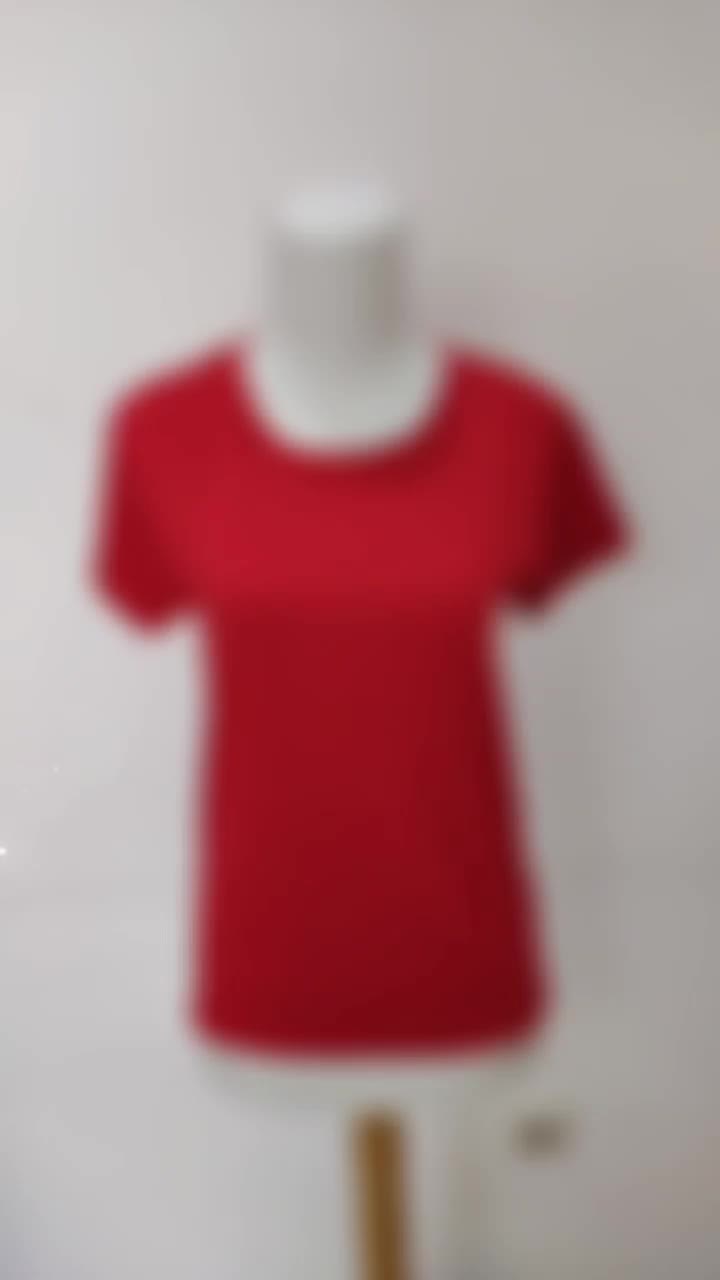 Baju Kaos Abg Katun Tebal Warna Lengan Pendek Wanita Fit