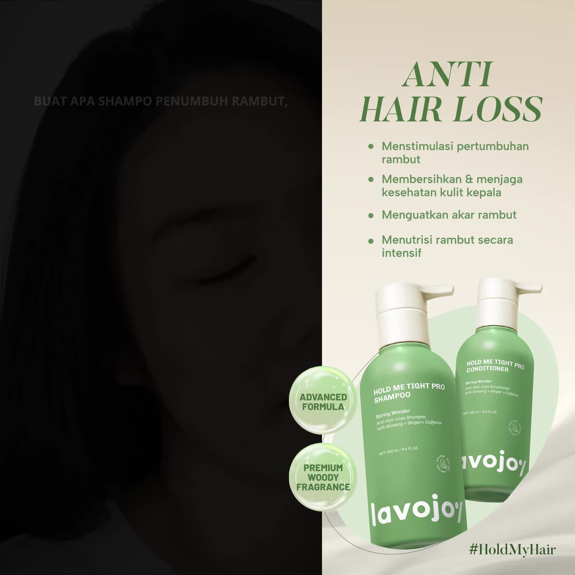 【BEST SELLER BUNDLE】 lavojoy Hold Me Tight Pro Shampoo + Conditioner Spring Wonder 2 in 1 Bundle Set | Perawatan Rambut Rontok | Ginger | Ginseng | Caffeine