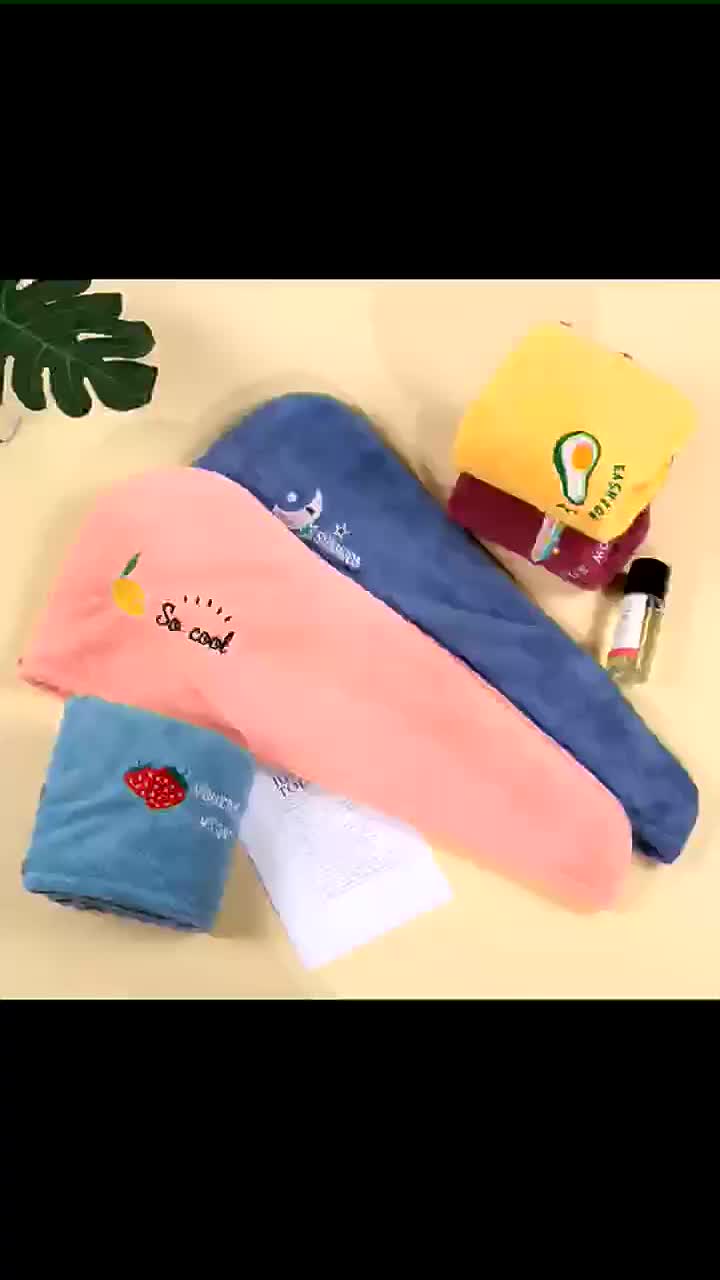 Ninabobo HD001 Handuk Keramas Rambut Kepala Cepat Kering Model Kancing Magic Towel Turban Keramas Kain Mandi Lucu
