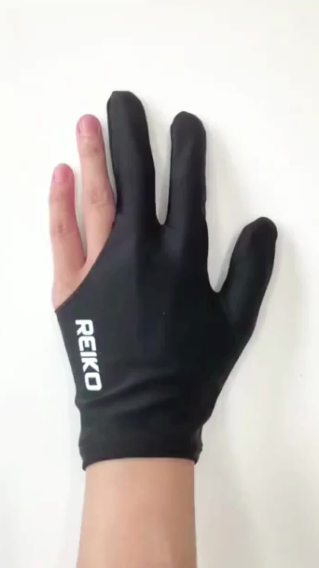 Sarung Tangan Billiard Bilyar Biliar REIKO Bahan Lycra Gloves Halus Lembut Kuat Hitam