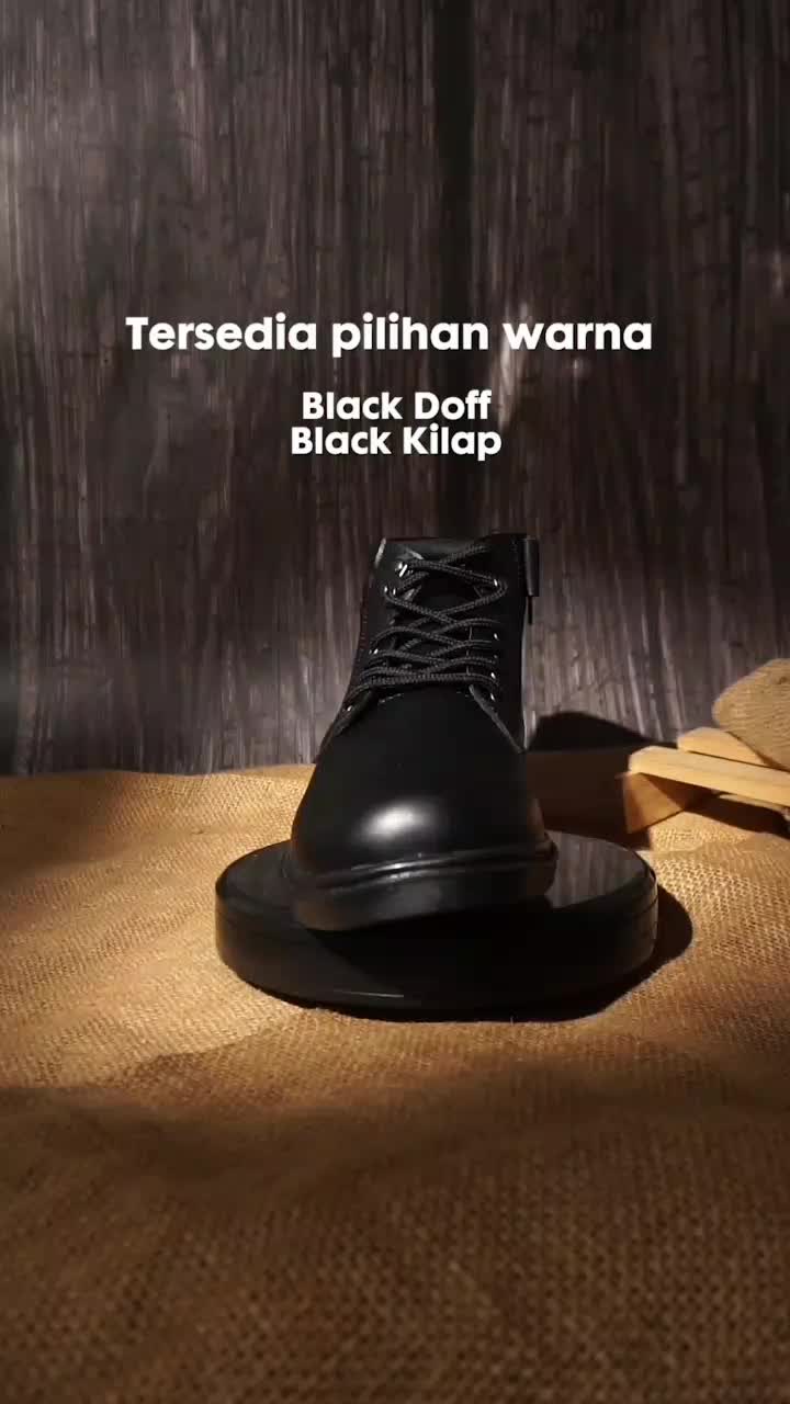 Sepatu Pdh Tali Resleting Sepatu Harian Security Tni Polisi  Dinas FormalHitam Kilap dan Dop Boots Shoes Kerja