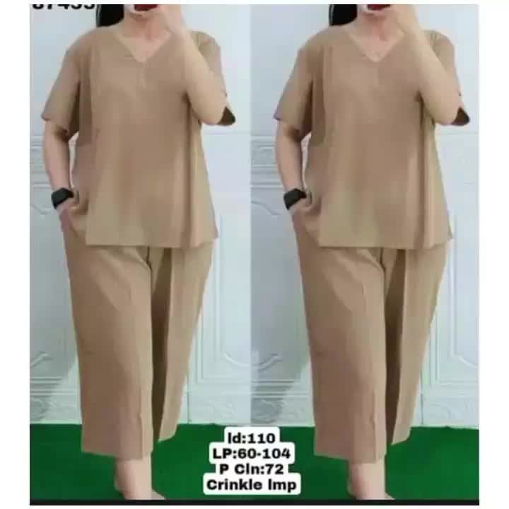 Setelan Andin Crinkle airflow premium Wanita Atasan Celana Baju Remaja
